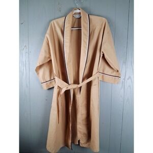 Vintage KMART Beige Robe Mens One Size 44 Chest Perma Press Belted Pockets 70s